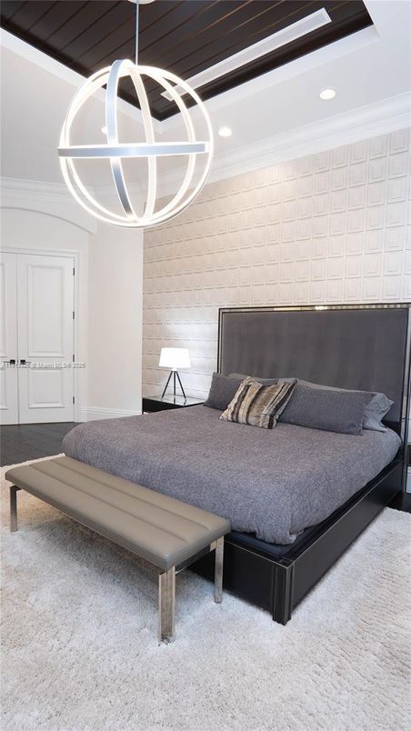 Bedroom, Interior, Pendant Lights, Recessed Lighting