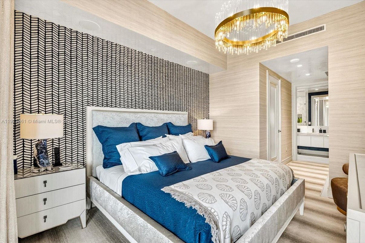 Bedroom, Chandelier, Interior, Recessed Lighting