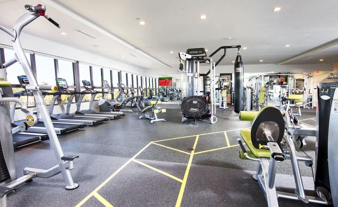 Fitness Equipment, Gym, Interior, Recessed Lighting