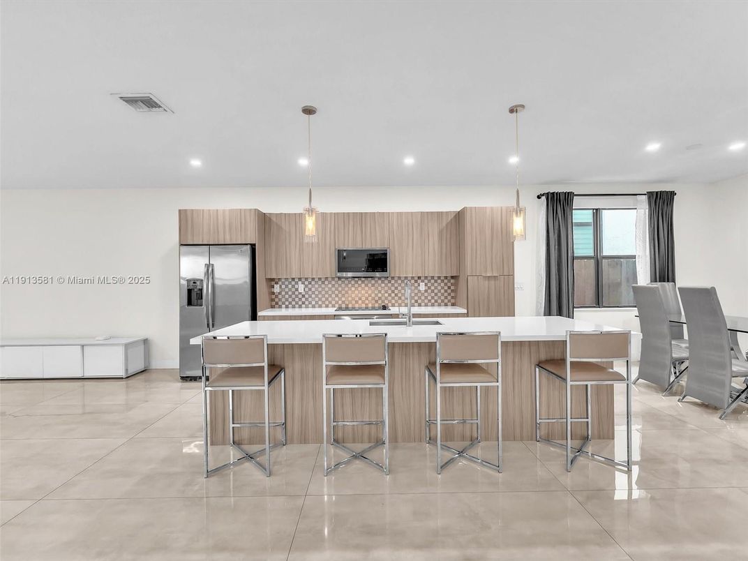 Interior, Kitchen, Pendant Lights, Recessed Lighting, Stainless Steel Appliances