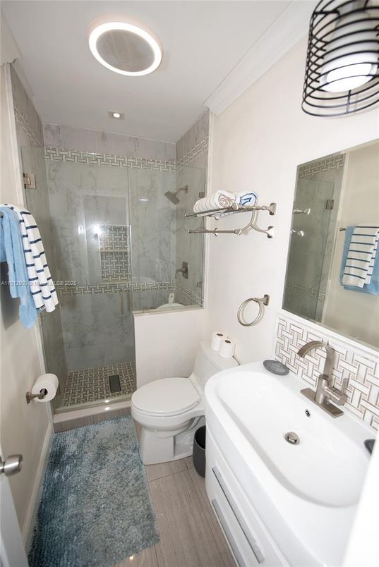 Bathroom, Glass Shower, Interior, Marble Walls
