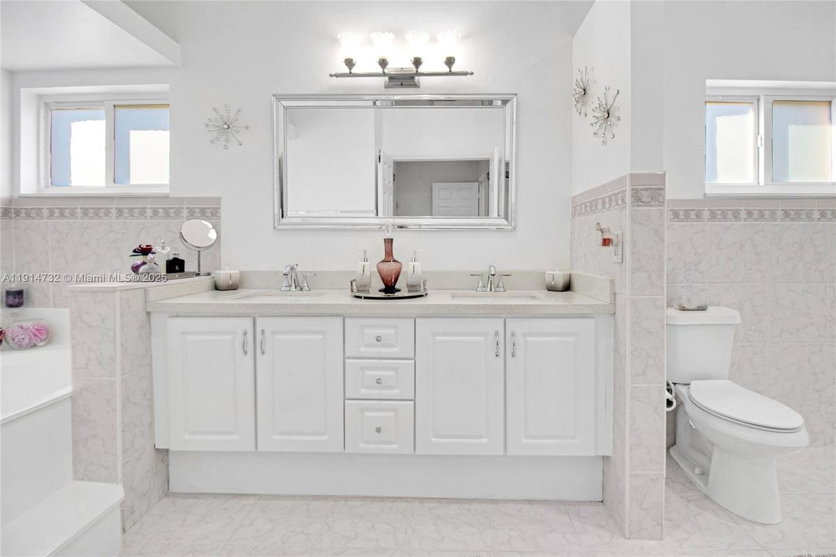 Bathroom, Dual Sink Vanities, Interior, Marble, Marble Walls