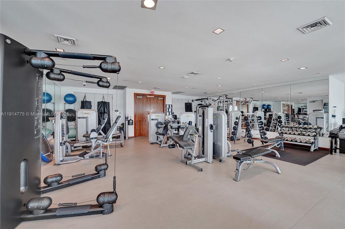 Fitness Equipment, Gym, Interior, Recessed Lighting