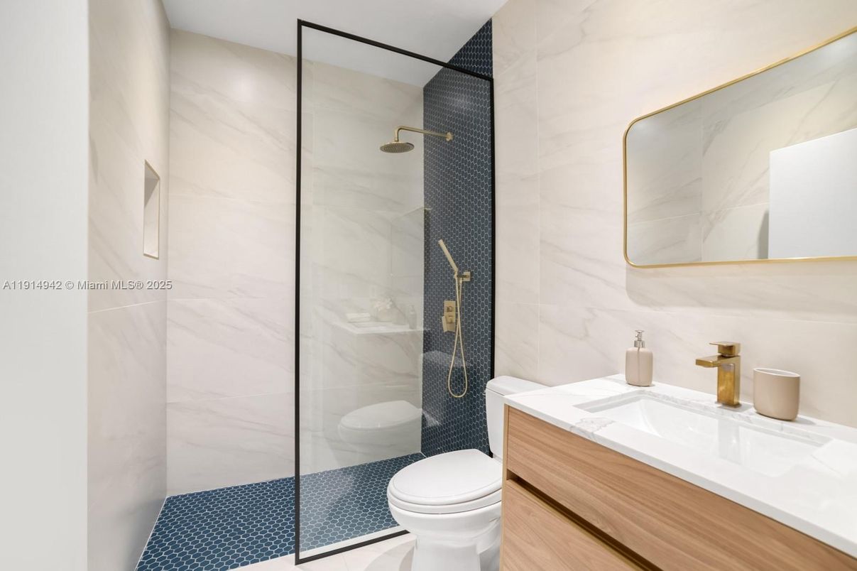 Bathroom, Glass Shower, Interior, Marble Walls