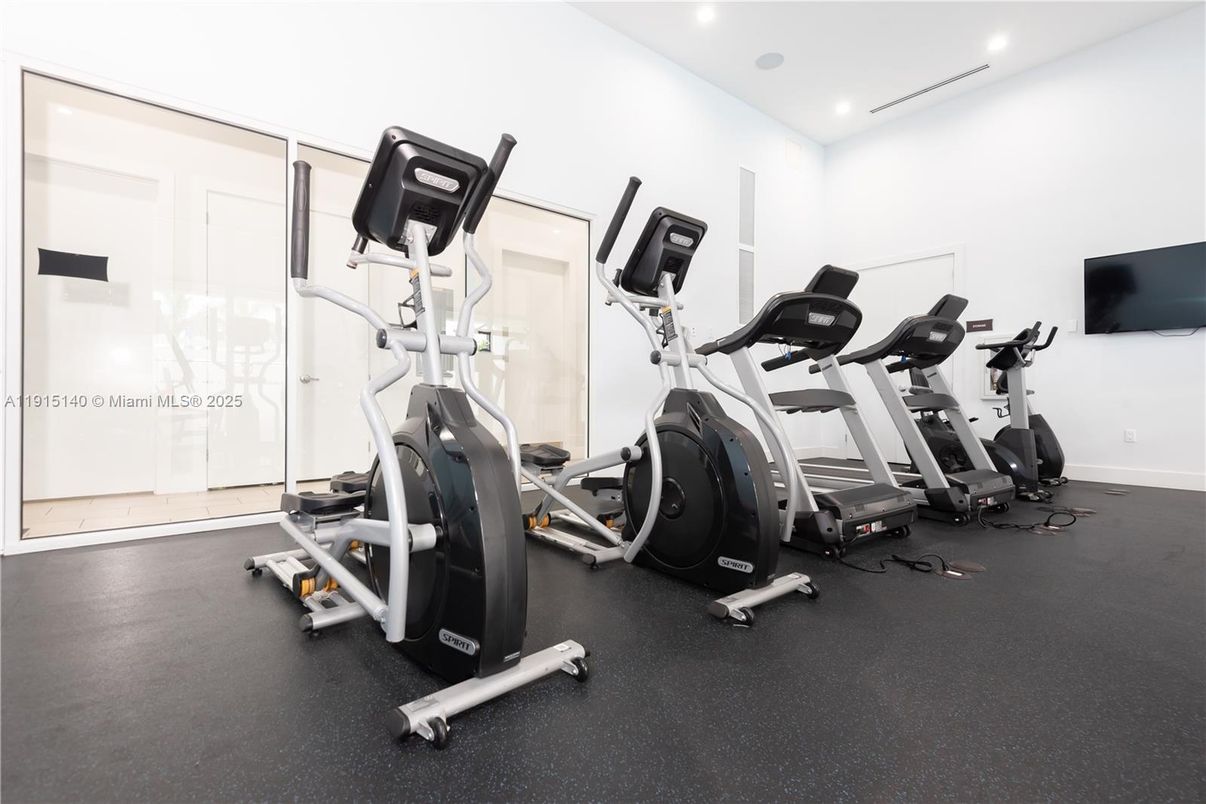 Fitness Equipment, Gym, Interior, Recessed Lighting