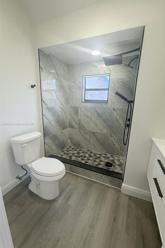 Bathroom, Interior, Marble Walls, Wood Texture Flooring