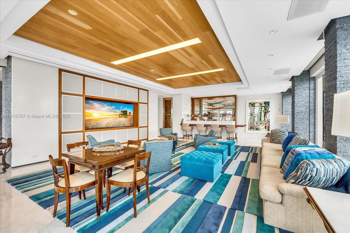 Dining room, Interior, Living room, Recessed Lighting, Wooden Ceilings