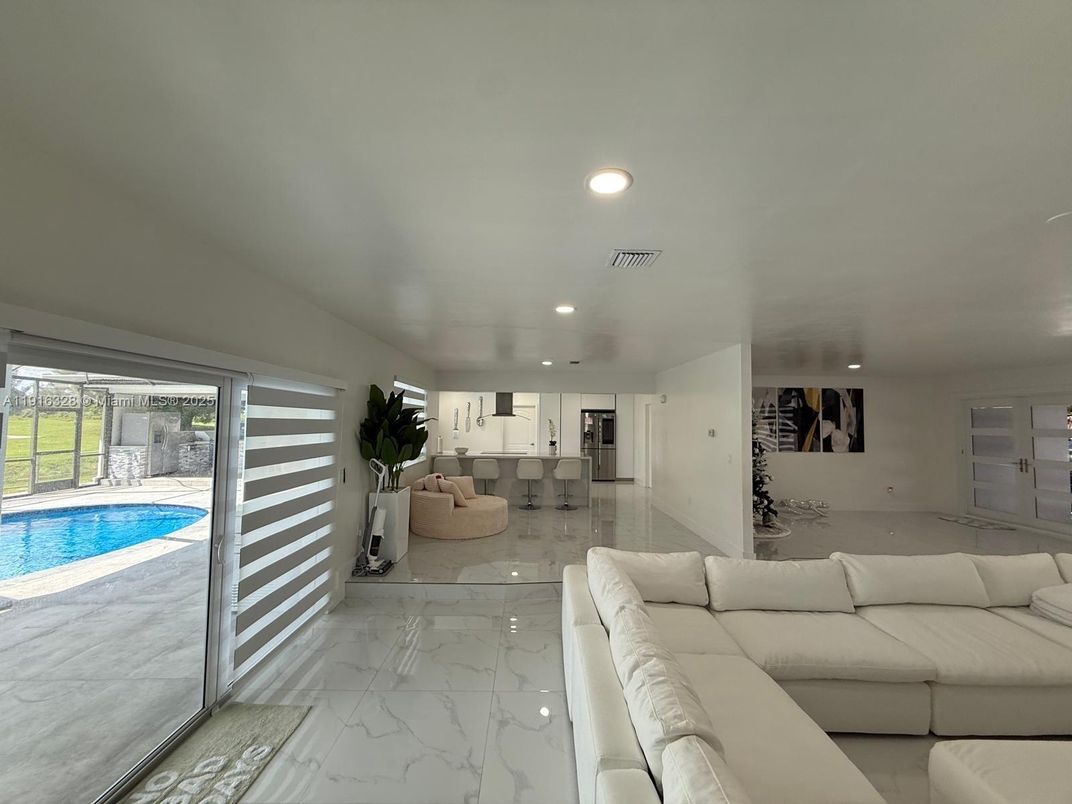 Interior, Kitchen, Living room, Marble, Recessed Lighting