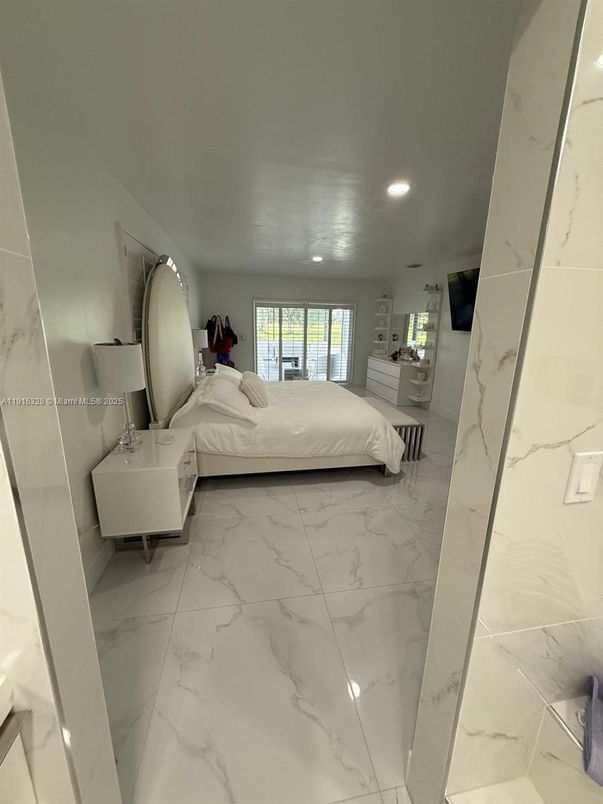 Bedroom, Interior, Marble, Marble Walls, Recessed Lighting