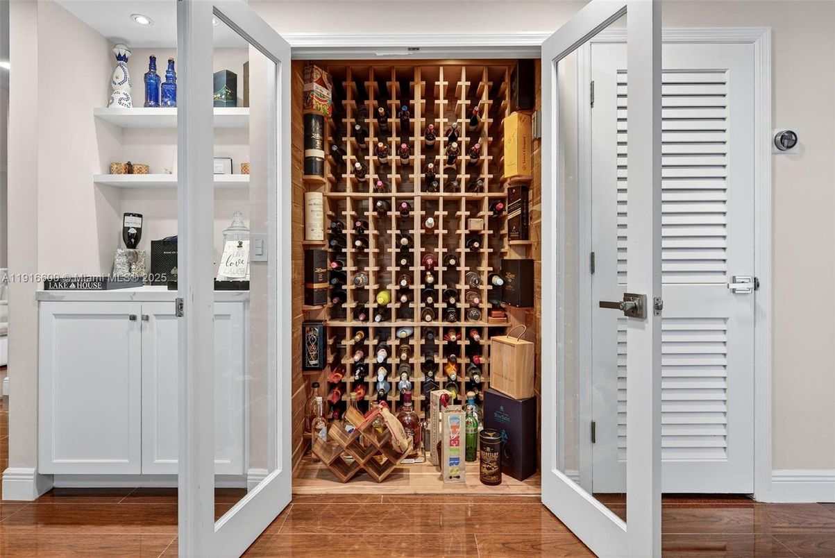 Interior, Recessed Lighting, Wine Storage, Wood Texture Flooring