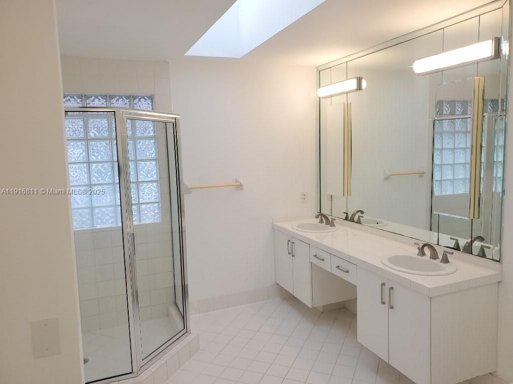 Bathroom, Dual Sink Vanities, Glass Shower, Interior, Tile Countertops