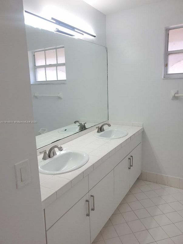 Bathroom, Dual Sink Vanities, Interior, Tile Countertops