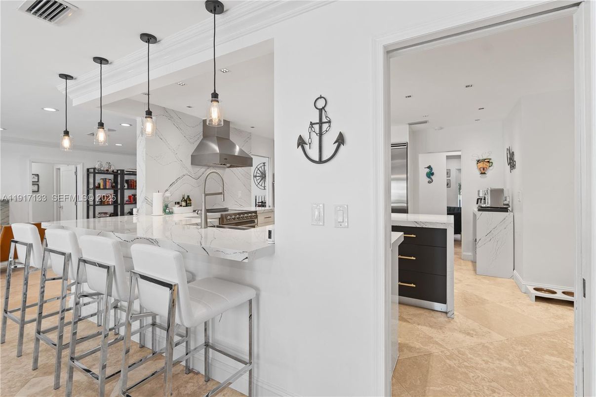 Interior, Kitchen, Pendant Lights, Recessed Lighting, Stainless Steel Appliances