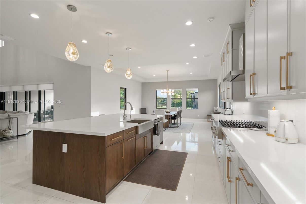 Dining room, Interior, Kitchen, Pendant Lights, Recessed Lighting, Stainless Steel Appliances