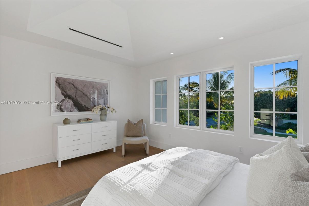 Bedroom, Interior, Recessed Lighting, Water, Wood Texture Flooring