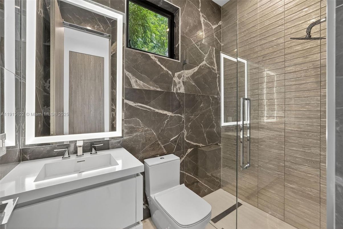 Bathroom, Glass Shower, Interior, Marble Walls