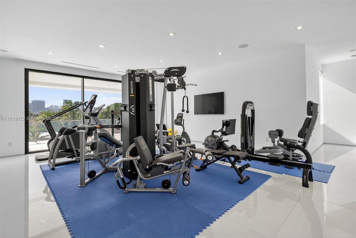 Fitness Equipment, Gym, Interior, Recessed Lighting