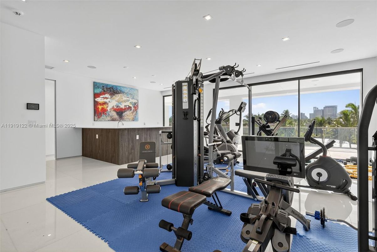 Fitness Equipment, Gym, Interior, Recessed Lighting