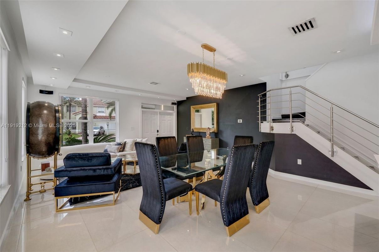 Chandelier, Dining room, Interior, Recessed Lighting