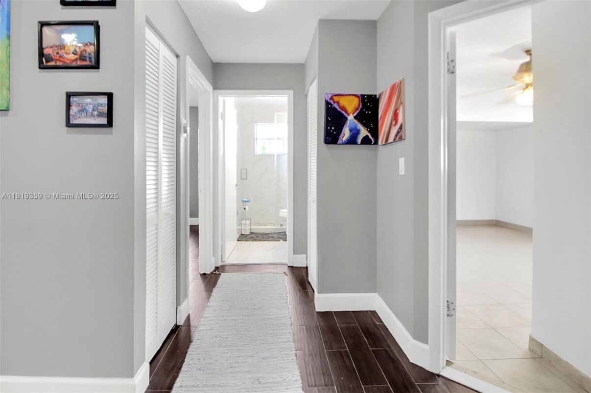 Interior, Marble Walls, Wood Texture Flooring