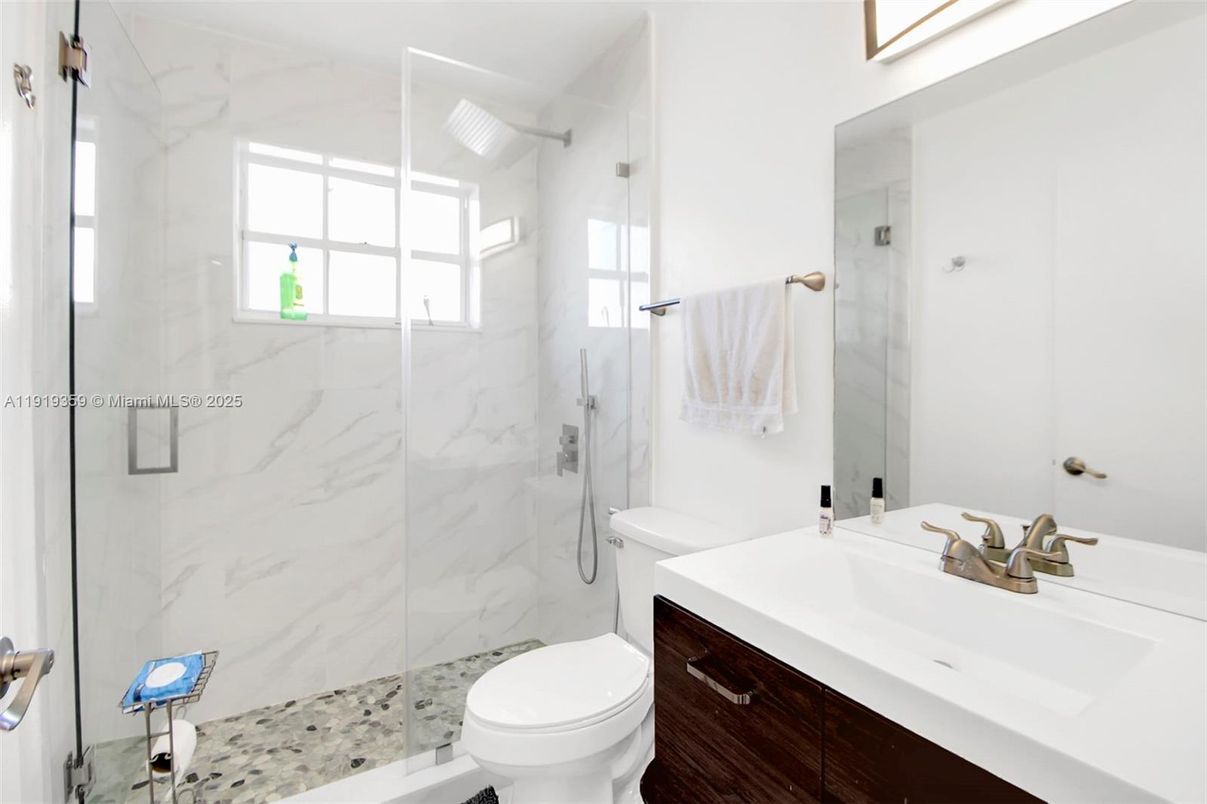 Bathroom, Glass Shower, Interior, Marble Walls