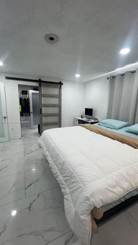 Bedroom, Interior, Marble, Recessed Lighting