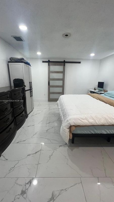 Bedroom, Interior, Marble, Recessed Lighting