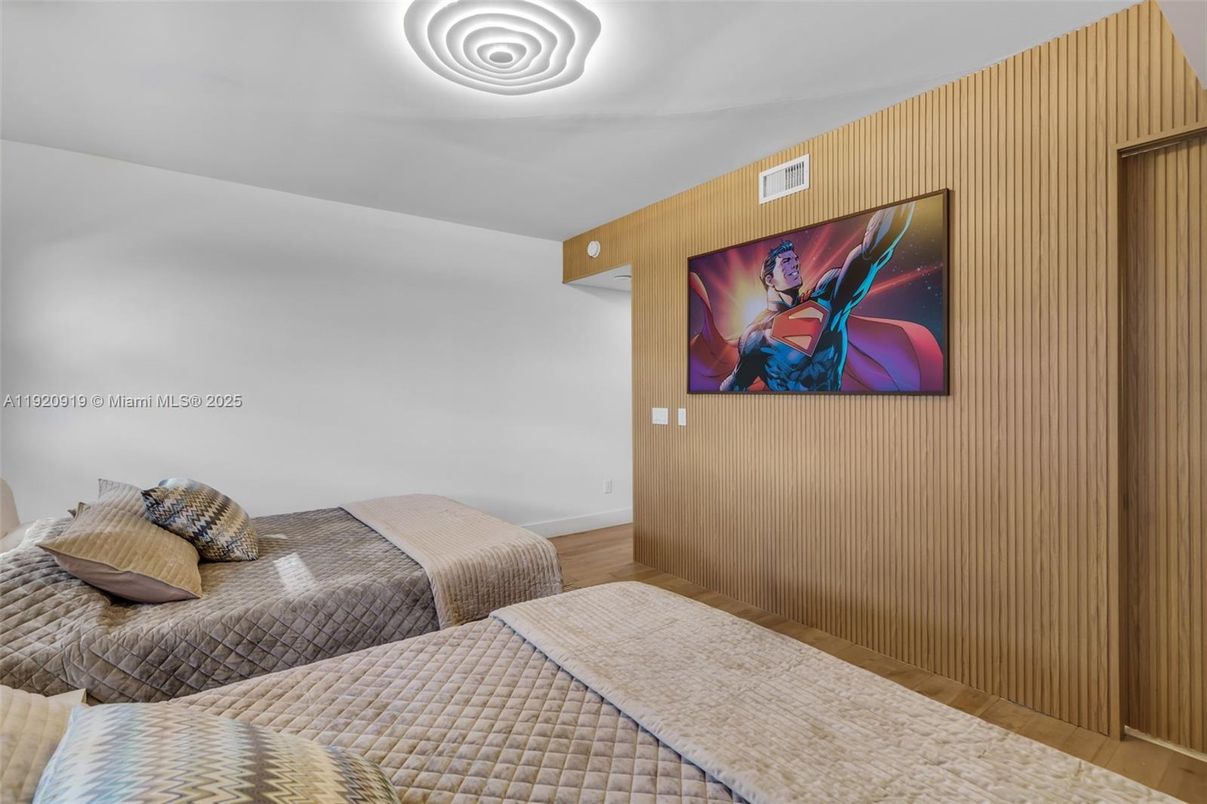 Bedroom, Interior, Wood Texture Flooring, Wooden Walls