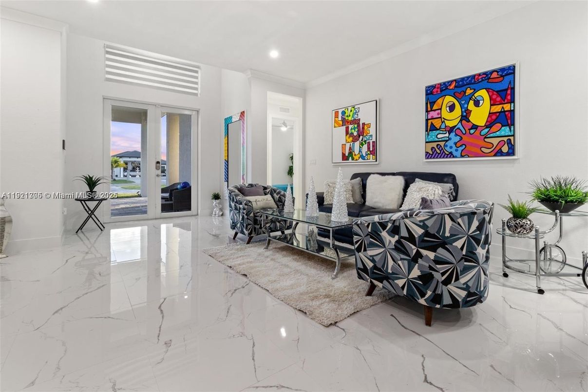 Interior, Living room, Marble, Recessed Lighting