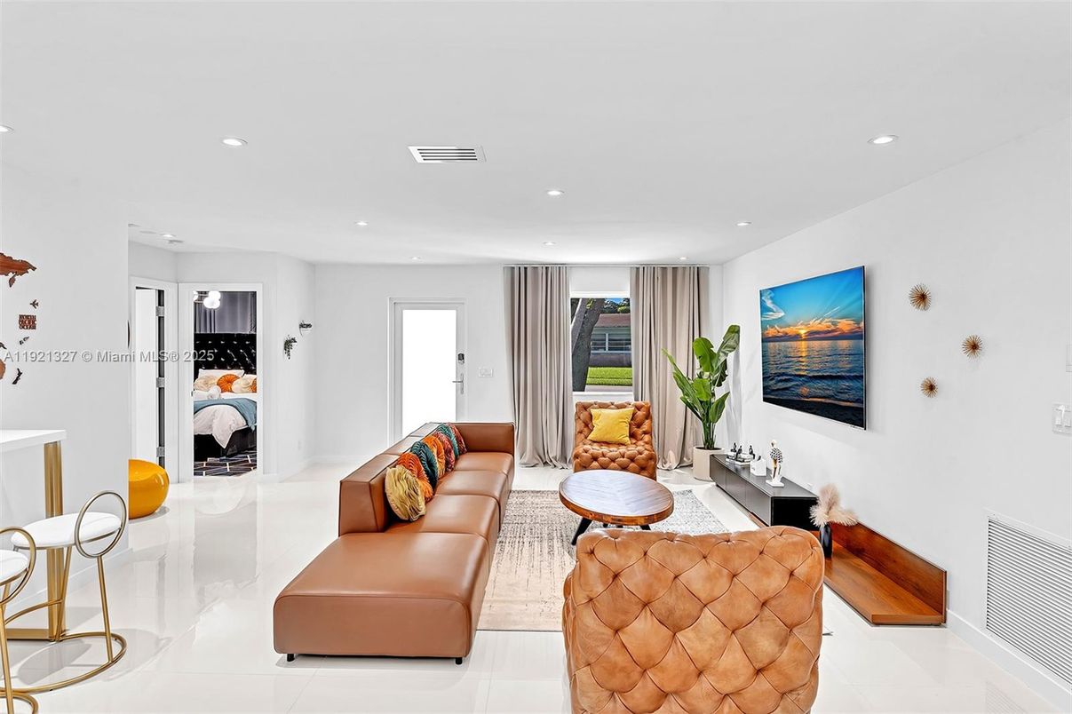 Interior, Living room, Recessed Lighting