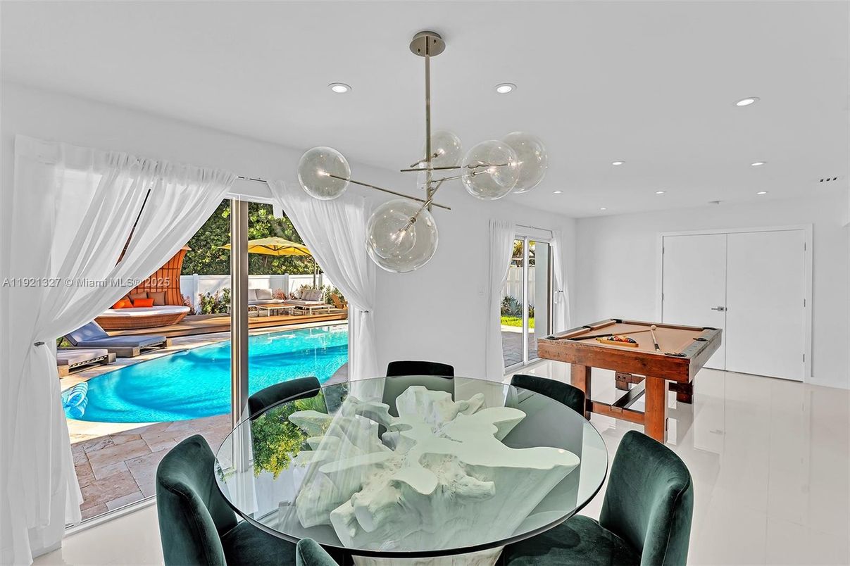 Billiard Table, Dining room, Game Room, Interior, Pendant Lights, Recessed Lighting