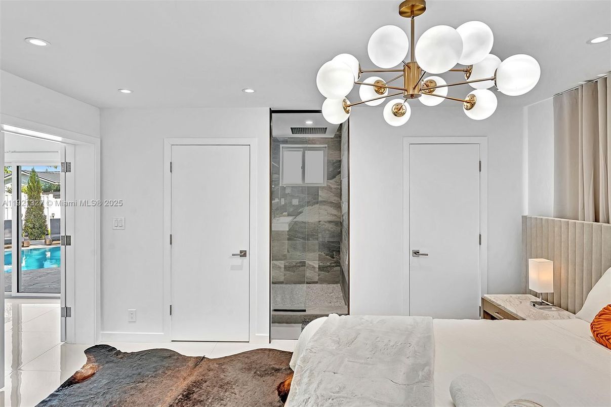 Bedroom, Interior, Pendant Lights, Recessed Lighting