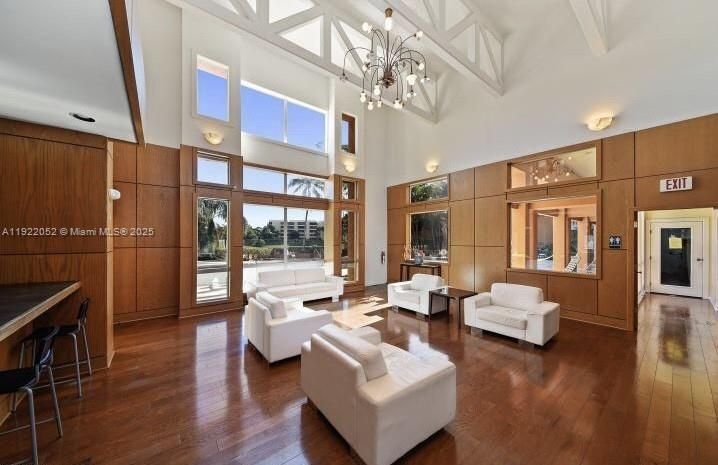 Chandelier, Fireplace, Interior, Living room, Wood Texture Flooring, Wooden Walls