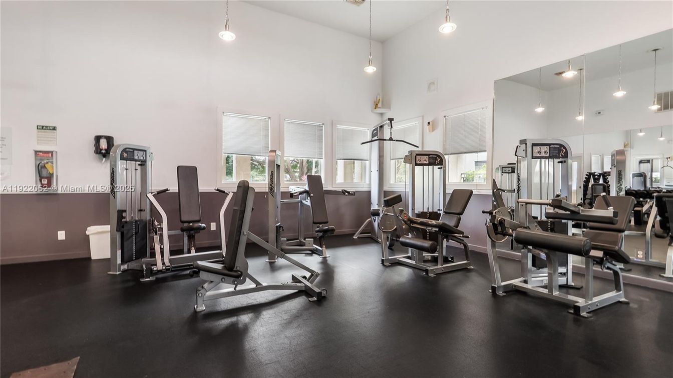 Fitness Equipment, Gym, Interior, Pendant Lights