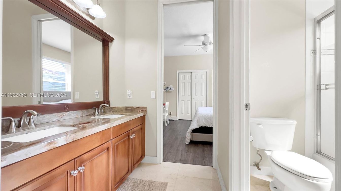 Bathroom, Dual Sink Vanities, Interior, Wood Texture Flooring
