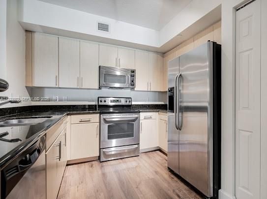 Interior, Kitchen, Stainless Steel Appliances, Wood Texture Flooring
