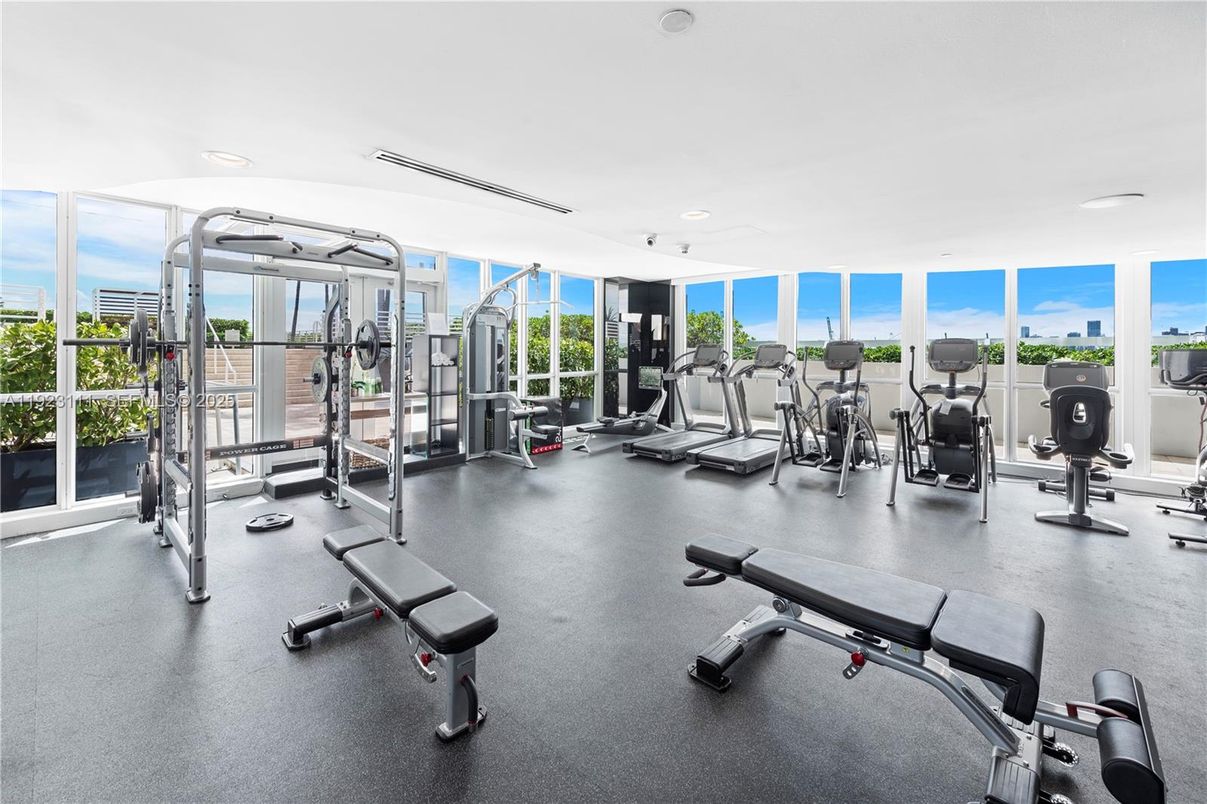 Fitness Equipment, Gym, Interior, Recessed Lighting