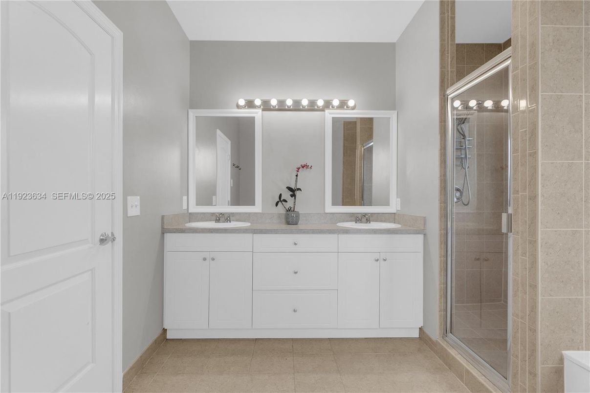 Bathroom, Dual Sink Vanities, Glass Shower, Interior