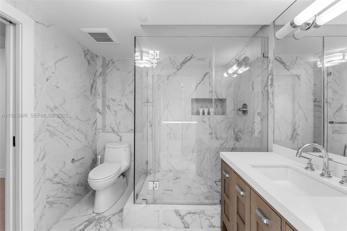 Bathroom, Glass Shower, Interior, Marble, Marble Walls