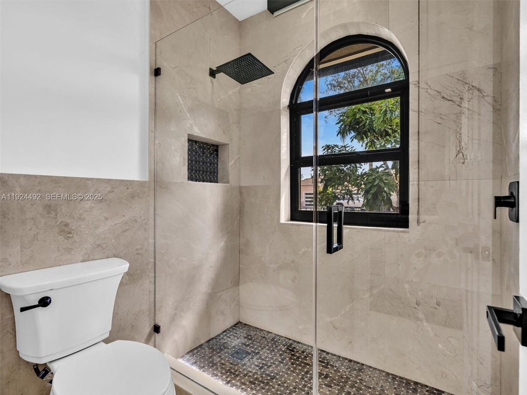Bathroom, Glass Shower, Interior, Marble Walls
