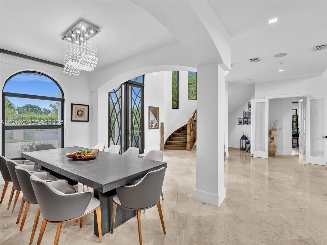 Chandelier, Dining room, Interior, Recessed Lighting