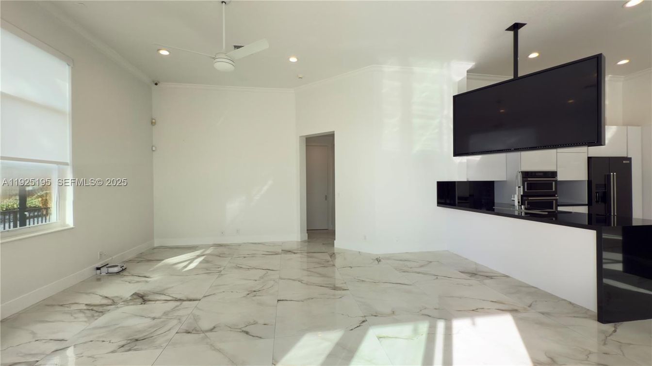 Empty room, Interior, Kitchen, Marble, Recessed Lighting