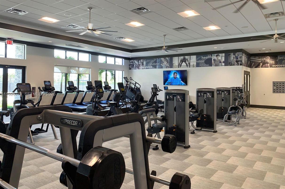 Fitness Equipment, Gym, Interior, Recessed Lighting