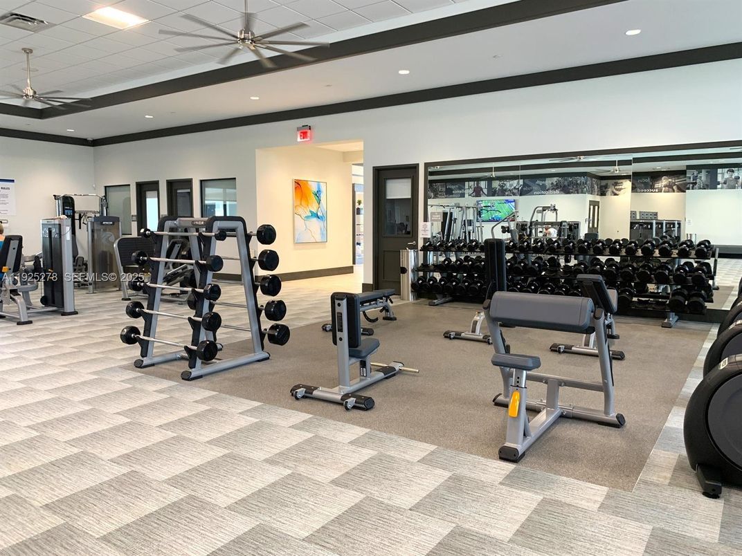 Fitness Equipment, Gym, Interior, Recessed Lighting