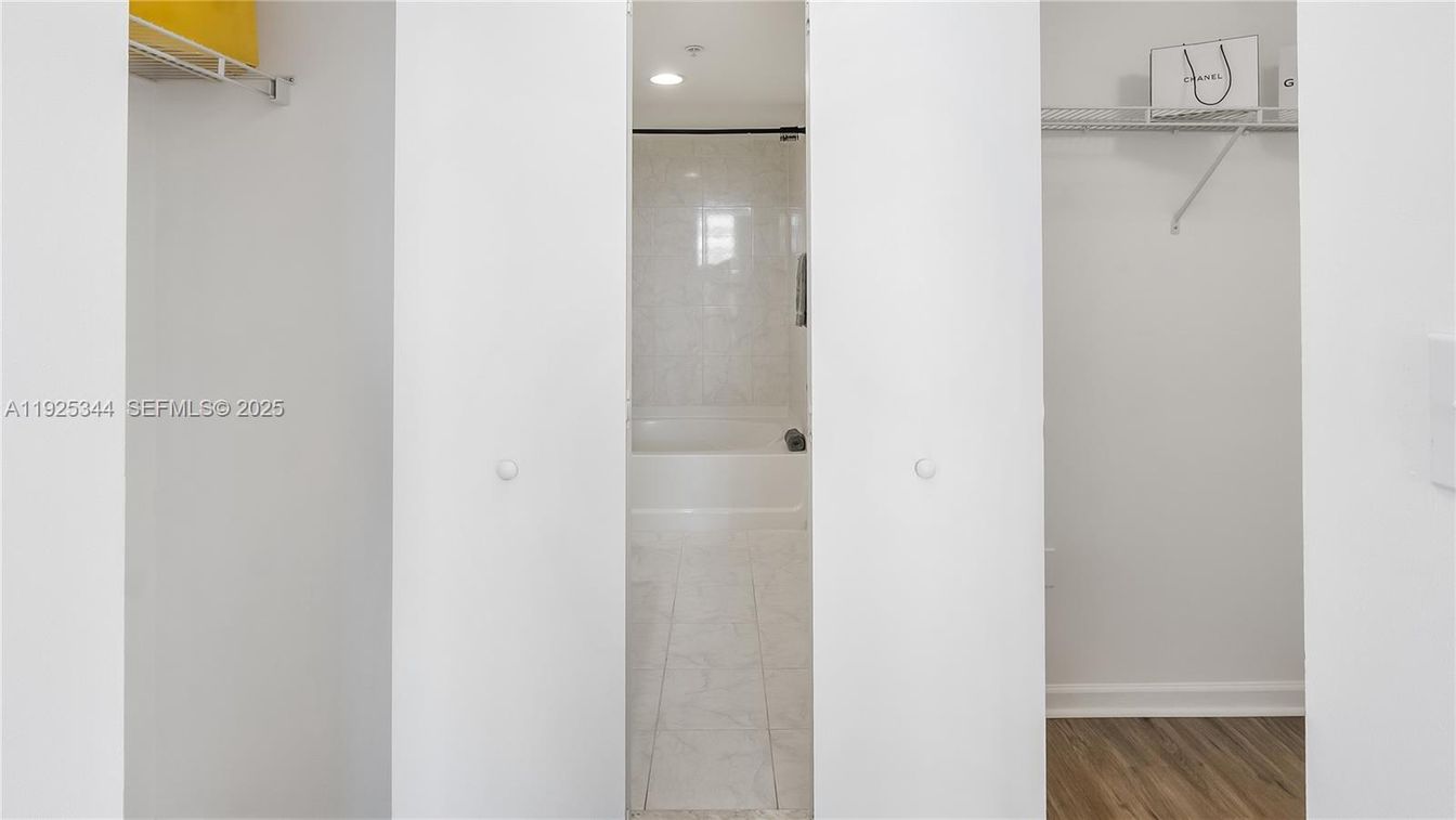 Bathroom, Glass Shower, Interior, Recessed Lighting, Wood Texture Flooring