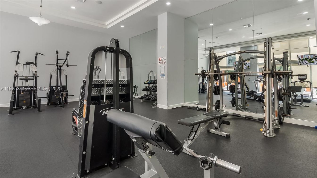Fitness Equipment, Gym, Interior, Recessed Lighting