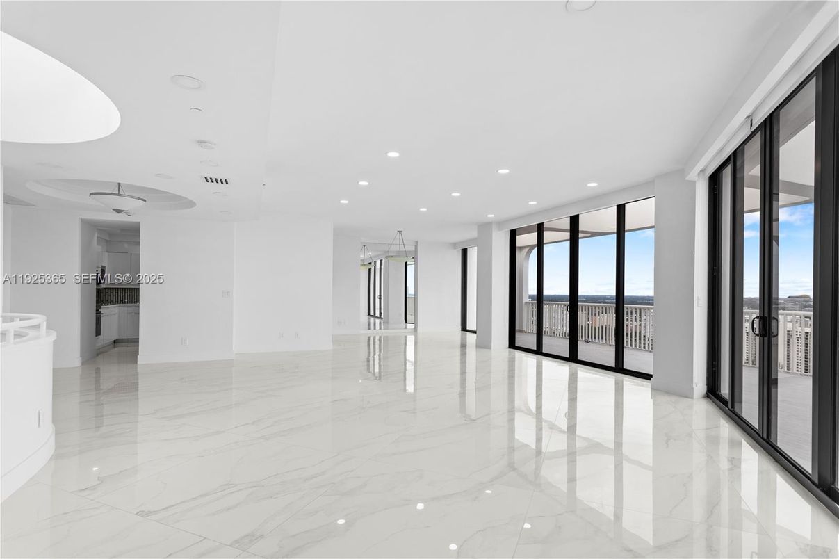 Empty room, Interior, Marble, Recessed Lighting, Water