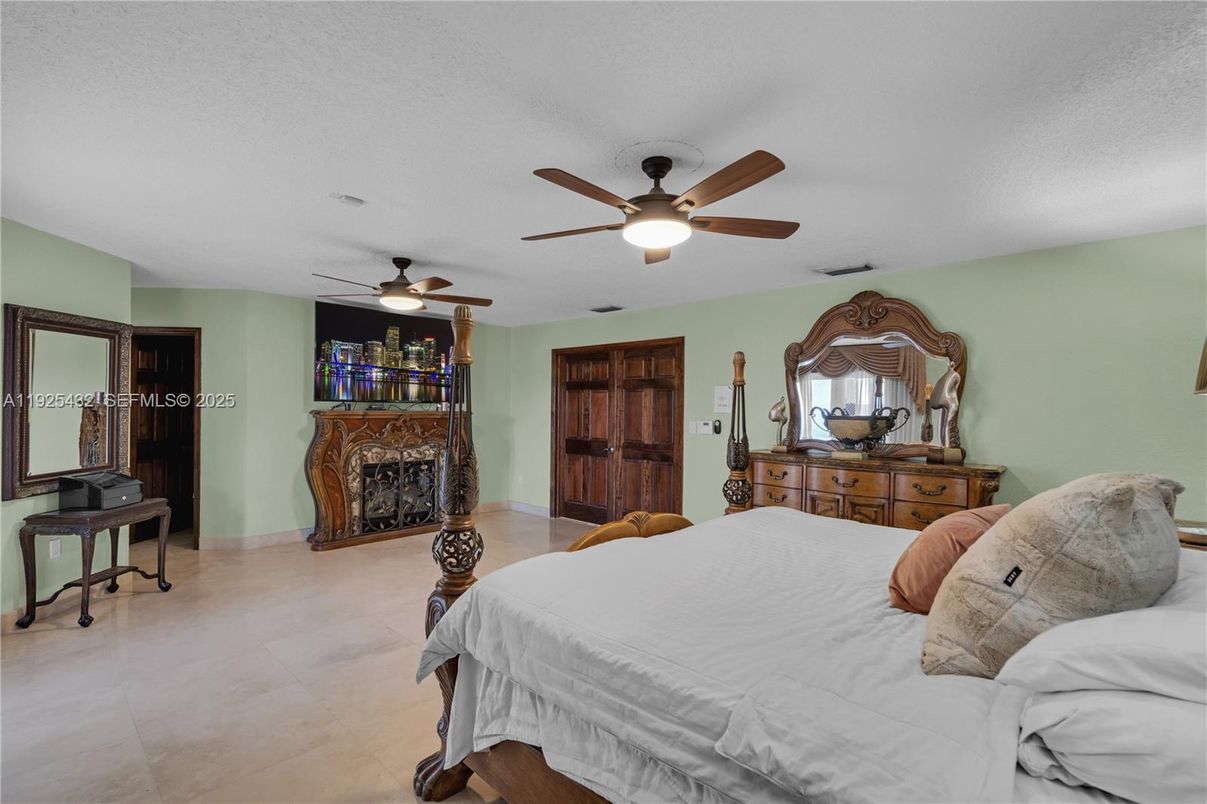 Bedroom, Fireplace, Interior