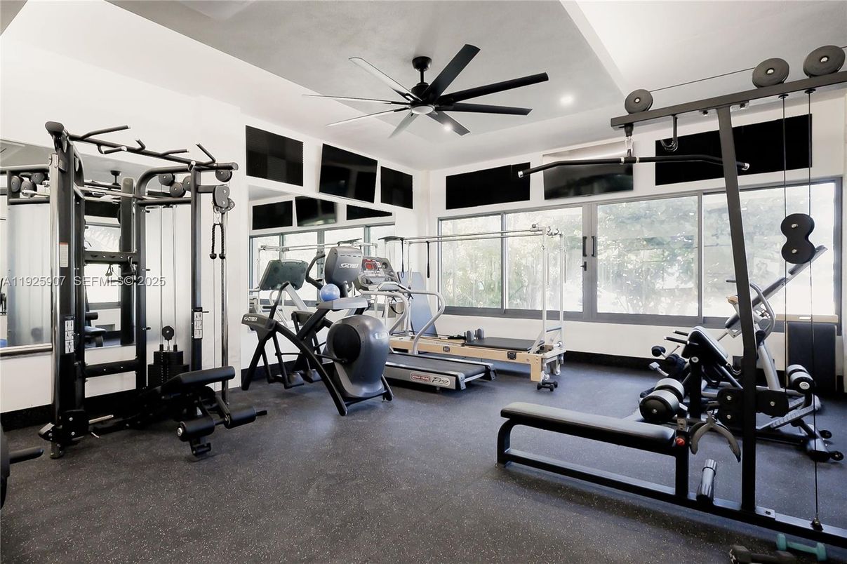 Fitness Equipment, Gym, Interior, Recessed Lighting