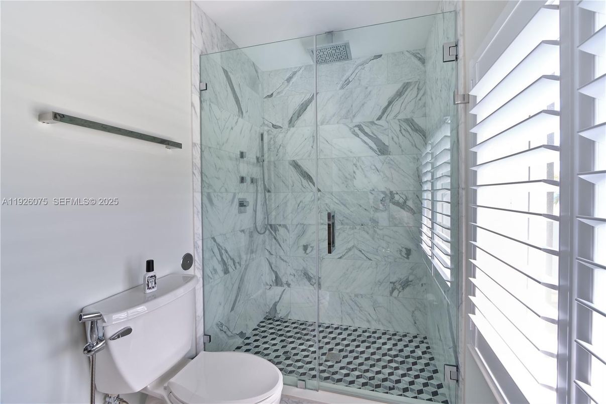 Bathroom, Glass Shower, Interior, Marble Walls